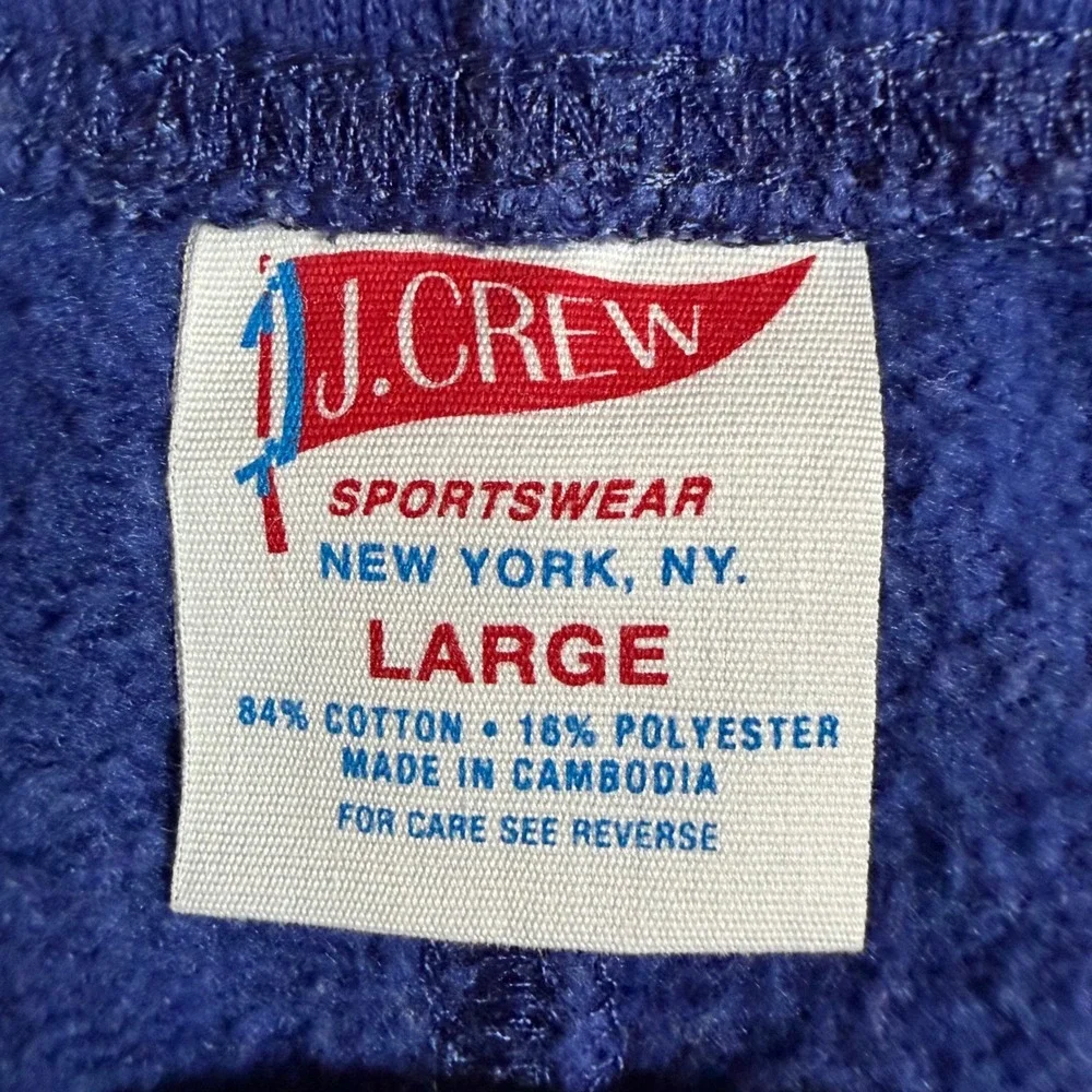 VTG J. Crew Sportswear Blue Fleece Sweatpants Men's Large Joggers‎ Sweatpants